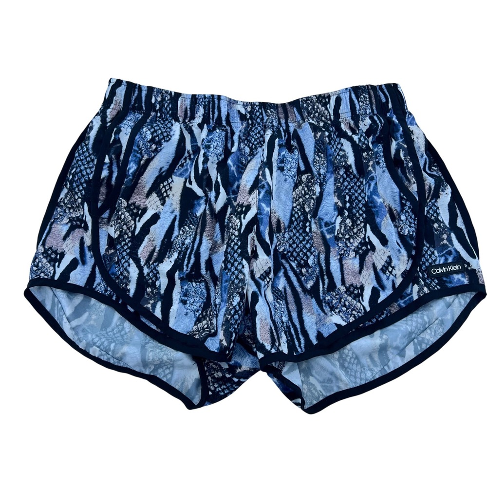 Calvin Klein Performance Blue Snakeskin Animal Print‎ Running Shorts Medium